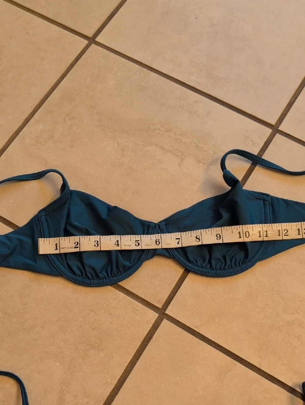 NWT Quince Bikini Set Demi Bikini Top Side-Tie Bottom Lagoon Teal blue Size M